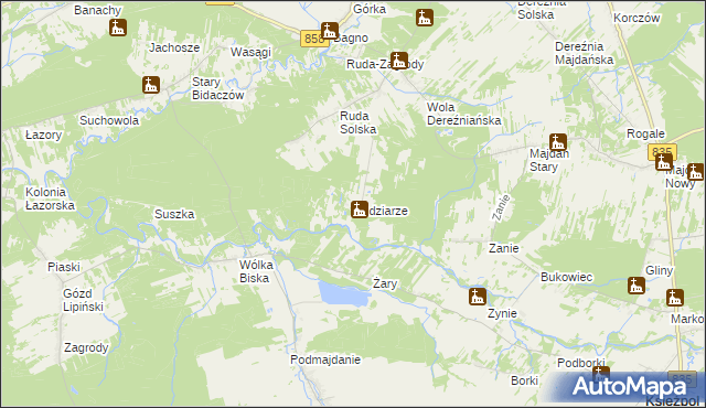 mapa Budziarze, Budziarze na mapie Targeo