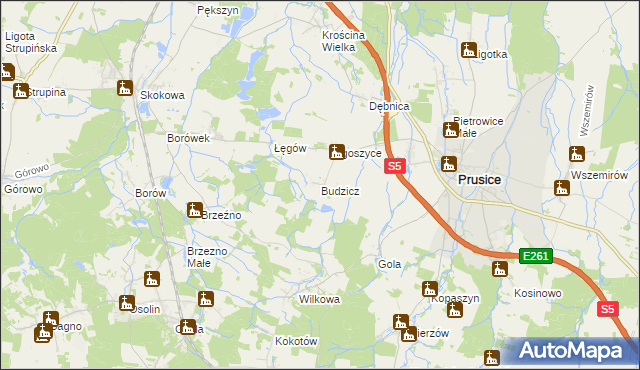 mapa Budzicz, Budzicz na mapie Targeo