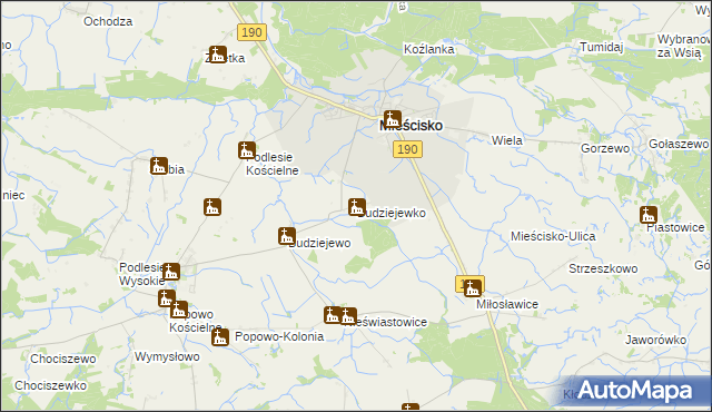 mapa Budziejewko, Budziejewko na mapie Targeo