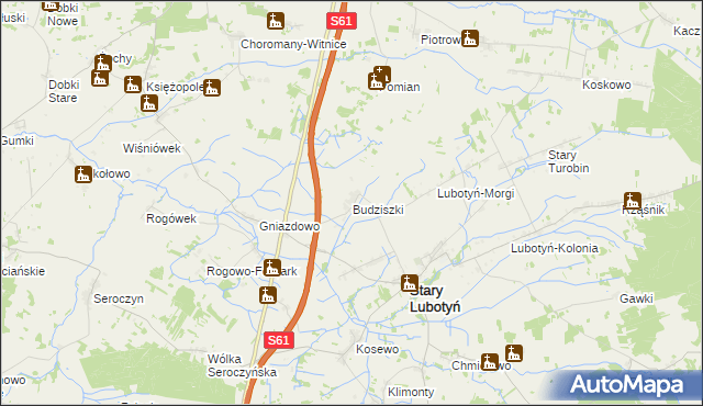 mapa Budziszki, Budziszki na mapie Targeo