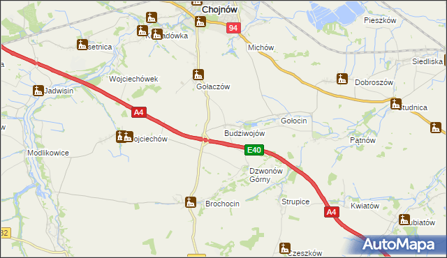 mapa Budziwojów, Budziwojów na mapie Targeo