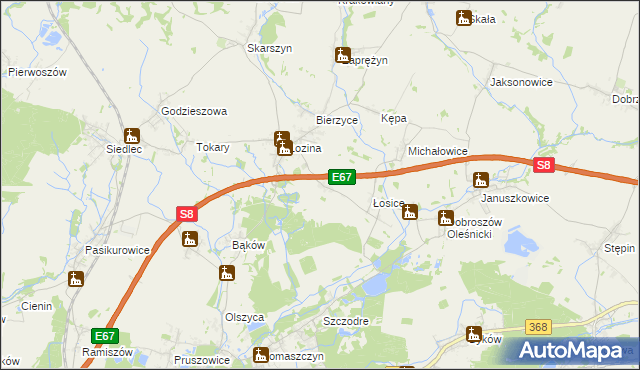 mapa Budziwojowice, Budziwojowice na mapie Targeo