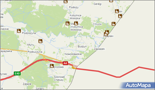 mapa Budzyń gmina Radymno, Budzyń gmina Radymno na mapie Targeo