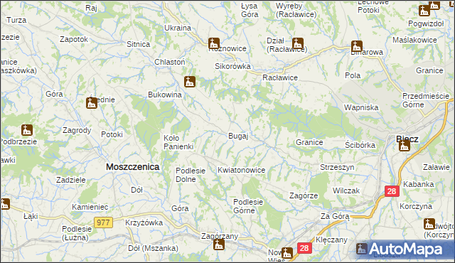 mapa Bugaj gmina Biecz, Bugaj gmina Biecz na mapie Targeo