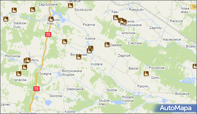 mapa Bugaj gmina Gnojno, Bugaj gmina Gnojno na mapie Targeo