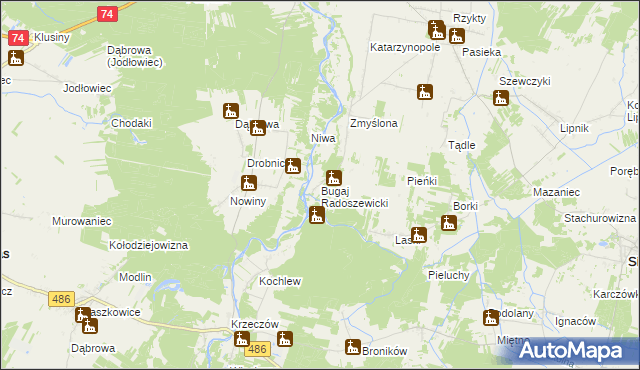 mapa Bugaj Radoszewicki, Bugaj Radoszewicki na mapie Targeo