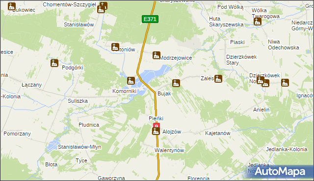 mapa Bujak, Bujak na mapie Targeo