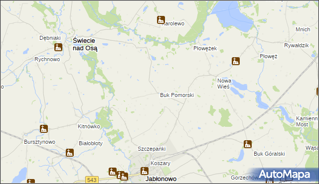 mapa Buk Pomorski, Buk Pomorski na mapie Targeo