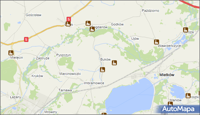 mapa Buków gmina Żarów, Buków gmina Żarów na mapie Targeo
