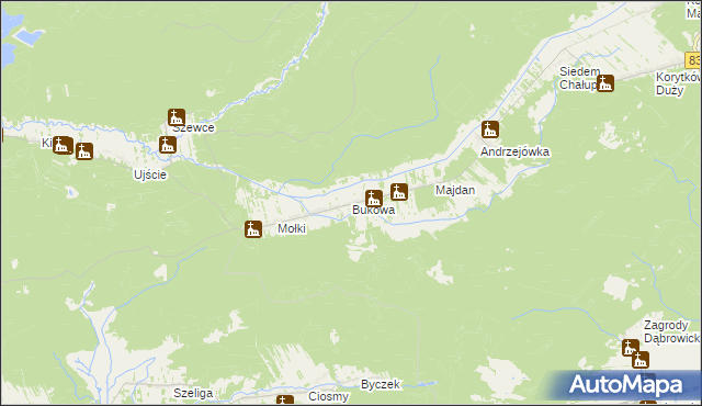 mapa Bukowa gmina Biłgoraj, Bukowa gmina Biłgoraj na mapie Targeo