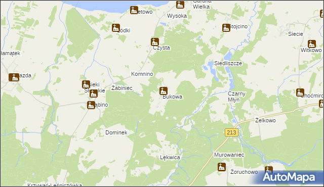 mapa Bukowa gmina Smołdzino, Bukowa gmina Smołdzino na mapie Targeo