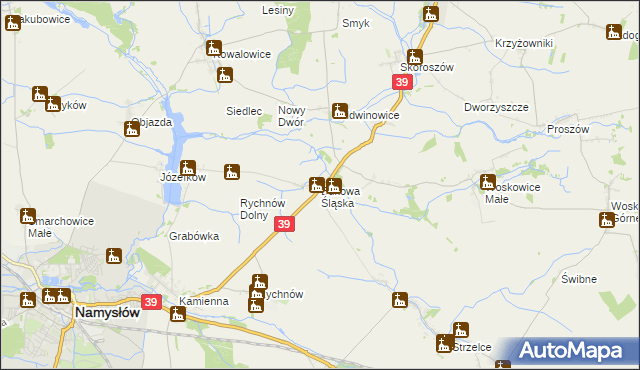 mapa Bukowa Śląska, Bukowa Śląska na mapie Targeo