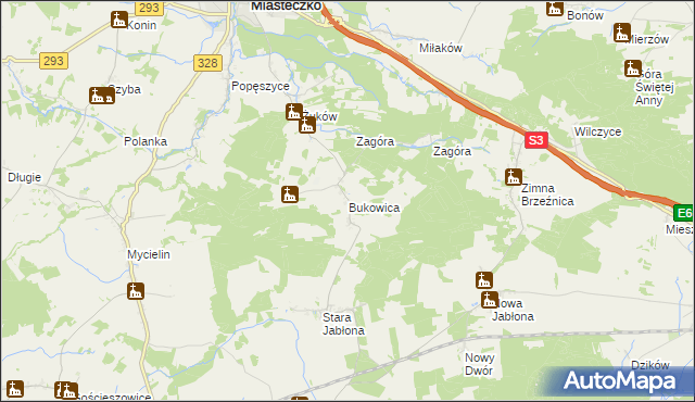 mapa Bukowica, Bukowica na mapie Targeo