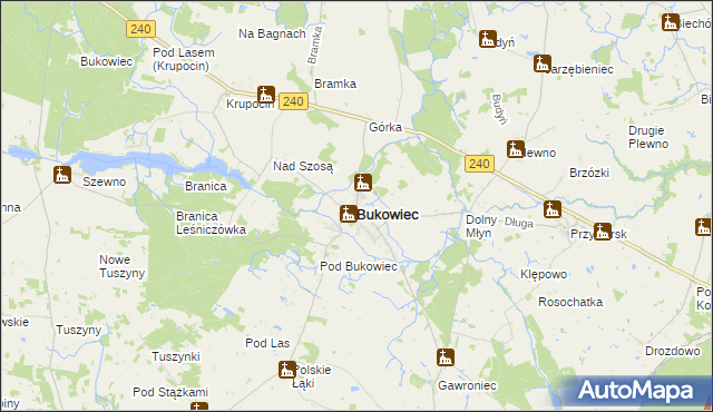 mapa Bukowiec powiat świecki, Bukowiec powiat świecki na mapie Targeo