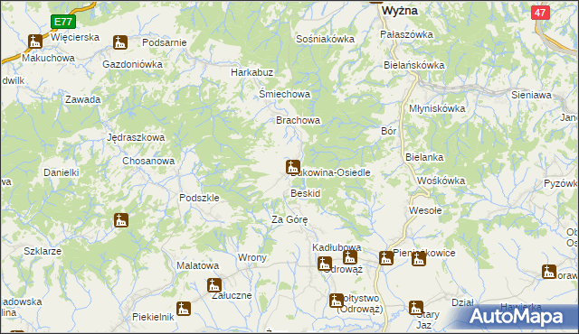 mapa Bukowina-Osiedle, Bukowina-Osiedle na mapie Targeo