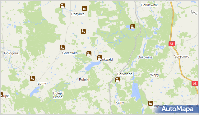 mapa Bukwałd, Bukwałd na mapie Targeo