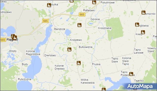 mapa Bułkowizna, Bułkowizna na mapie Targeo