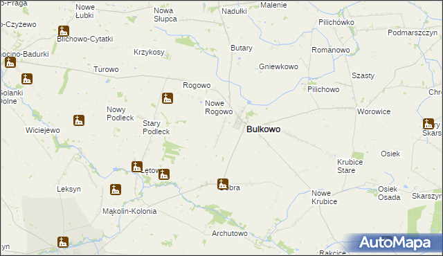 mapa Bulkowo-Kolonia, Bulkowo-Kolonia na mapie Targeo