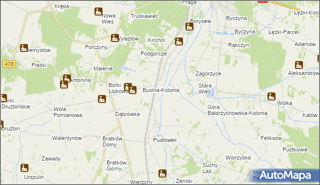 mapa Busina, Busina na mapie Targeo