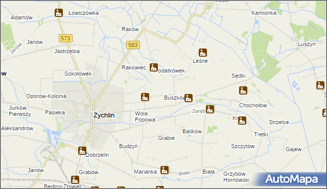 mapa Buszkówek, Buszkówek na mapie Targeo