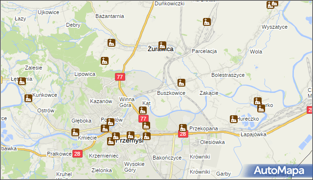 mapa Buszkowice gmina Żurawica, Buszkowice gmina Żurawica na mapie Targeo