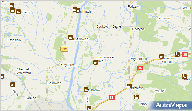 mapa Buszkowice Małe, Buszkowice Małe na mapie Targeo