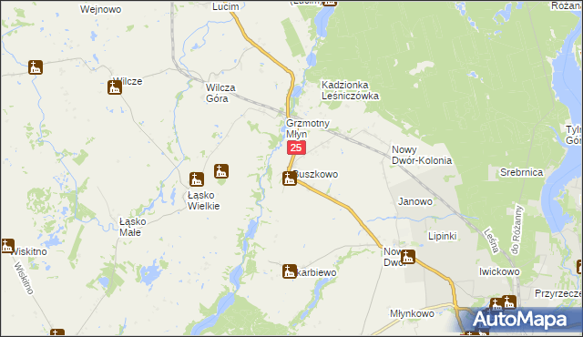 mapa Buszkowo gmina Koronowo, Buszkowo gmina Koronowo na mapie Targeo