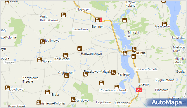 mapa Buszkowo gmina Skulsk, Buszkowo gmina Skulsk na mapie Targeo