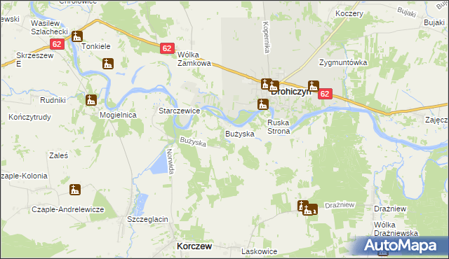 mapa Bużyska, Bużyska na mapie Targeo