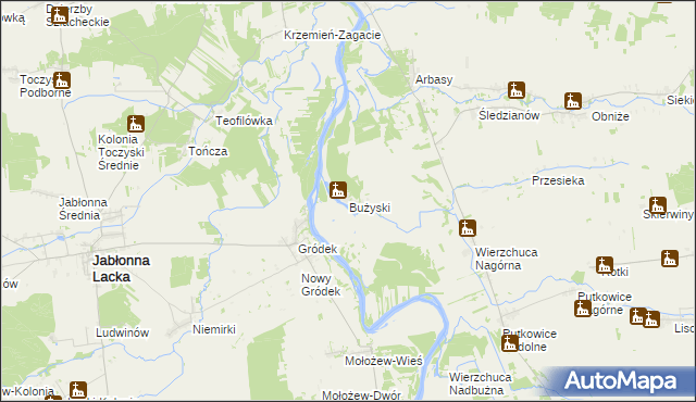 mapa Bużyski, Bużyski na mapie Targeo