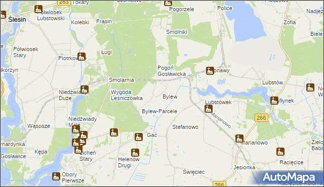 mapa Bylew, Bylew na mapie Targeo