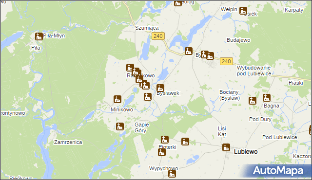 mapa Bysławek, Bysławek na mapie Targeo