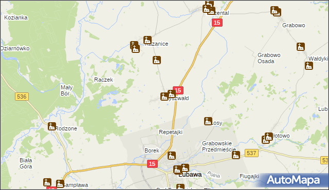 mapa Byszwałd, Byszwałd na mapie Targeo