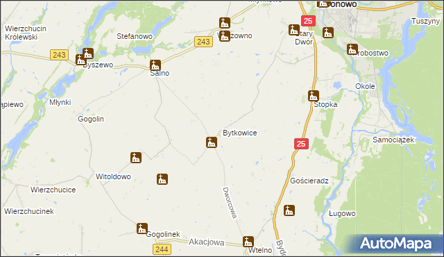 mapa Bytkowice, Bytkowice na mapie Targeo