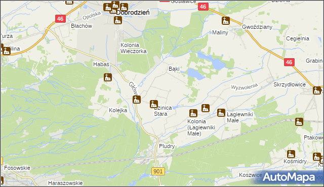 mapa Bzinica Nowa, Bzinica Nowa na mapie Targeo