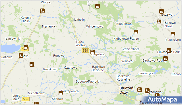 mapa Cegielnia gmina Brudzeń Duży, Cegielnia gmina Brudzeń Duży na mapie Targeo