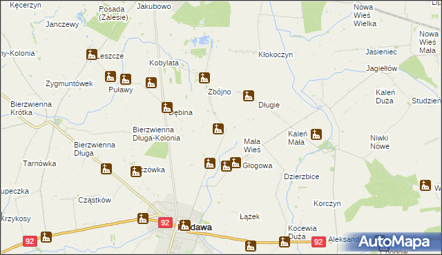 mapa Cegielnia gmina Kłodawa, Cegielnia gmina Kłodawa na mapie Targeo