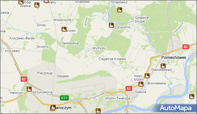 mapa Cegielnia-Kosewo, Cegielnia-Kosewo na mapie Targeo