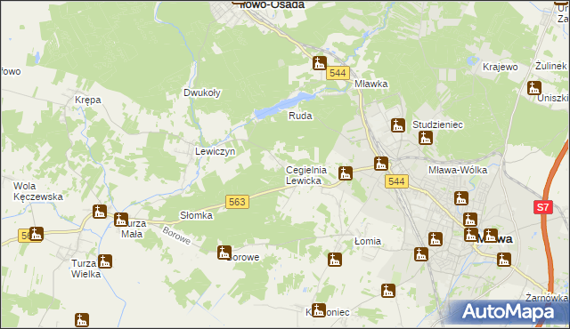 mapa Cegielnia Lewicka, Cegielnia Lewicka na mapie Targeo