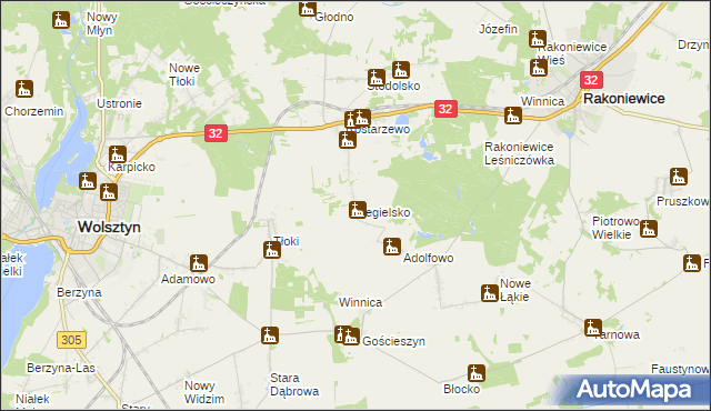 mapa Cegielsko, Cegielsko na mapie Targeo