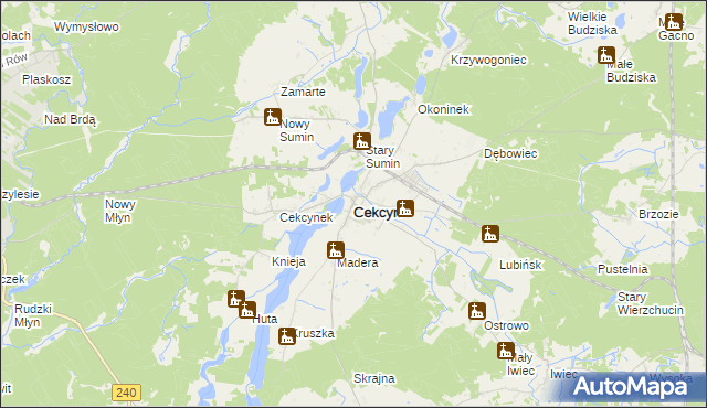 mapa Cekcyn, Cekcyn na mapie Targeo