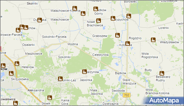 mapa Celestynów gmina Ozorków, Celestynów gmina Ozorków na mapie Targeo