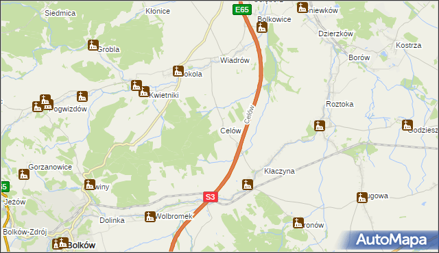 mapa Celów, Celów na mapie Targeo