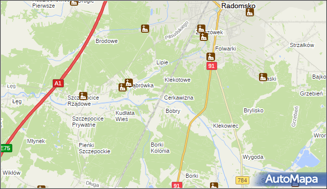 mapa Cerkawizna, Cerkawizna na mapie Targeo