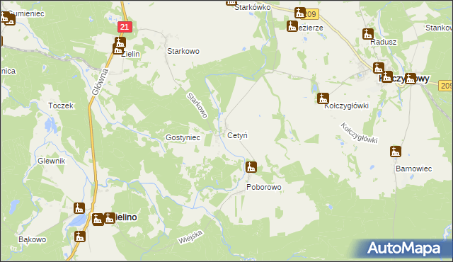 mapa Cetyń, Cetyń na mapie Targeo