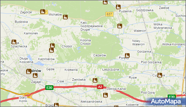 mapa Cezarów, Cezarów na mapie Targeo