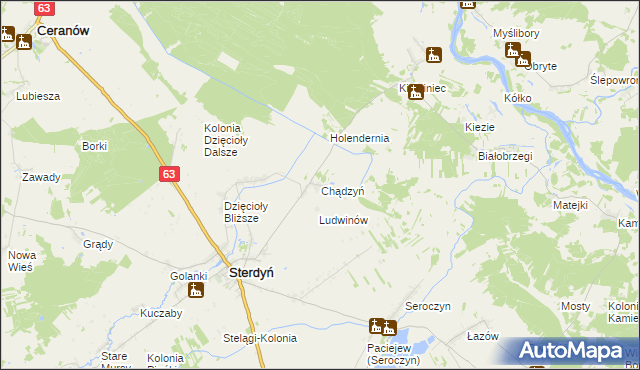 mapa Chądzyń, Chądzyń na mapie Targeo