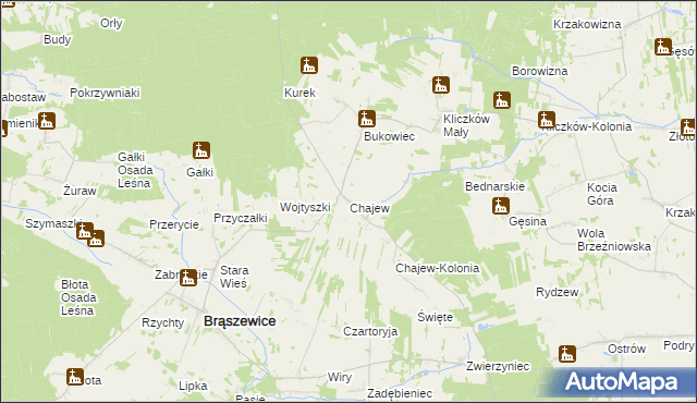 mapa Chajew, Chajew na mapie Targeo