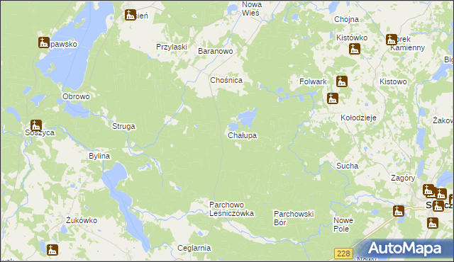 mapa Chałupa, Chałupa na mapie Targeo