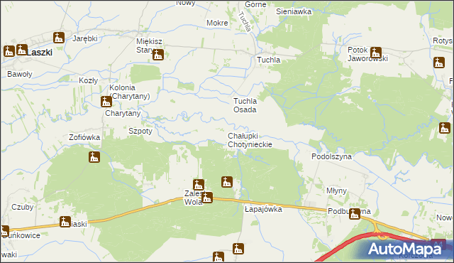 mapa Chałupki Chotynieckie, Chałupki Chotynieckie na mapie Targeo